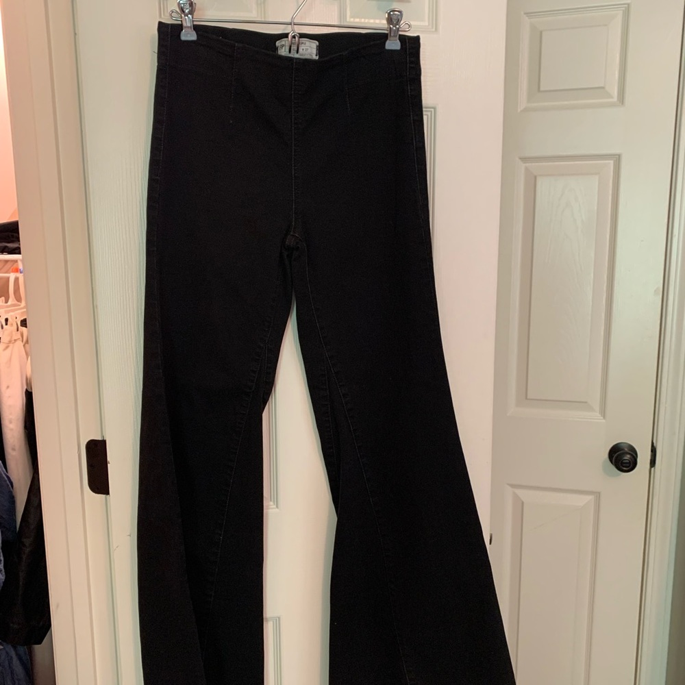Free People Black Flair Jeans